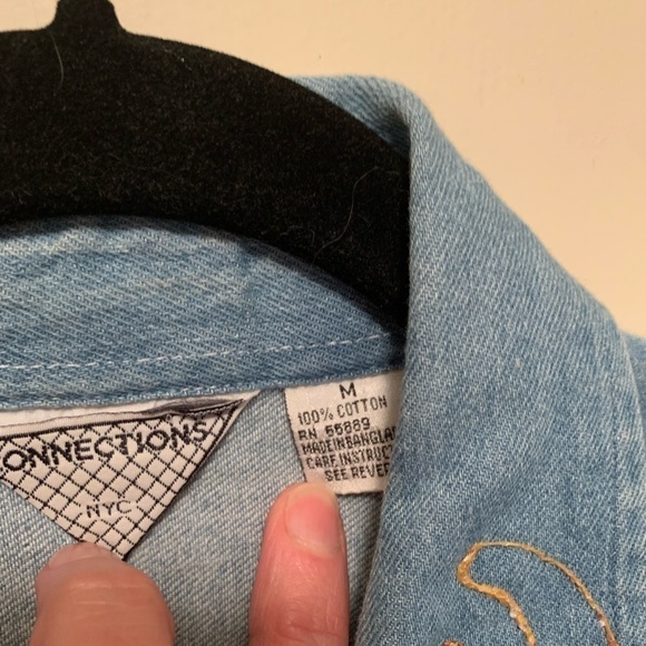 Vintage Handcrafted connections nyc denim button down with animal applique - Picture 9 of 9